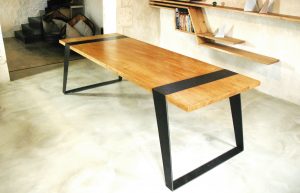 Large diner table steel and wood VENOM ©BRUTDESIGN2015