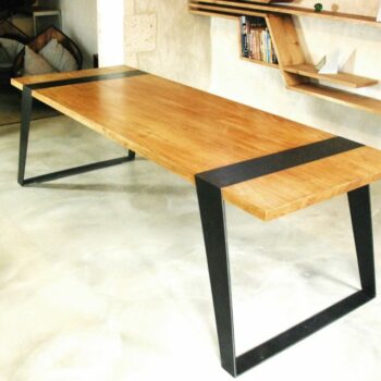 Large diner table steel and wood VENOM ©BRUTDESIGN2015
