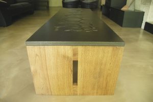 Large coffee table concrete and wood COALITION ©BRUTDESIGN2016
