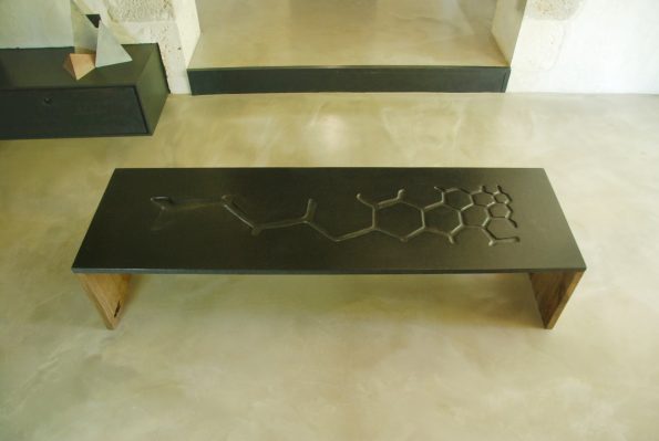 Large coffee table concrete and wood COALITION ©BRUTDESIGN2016